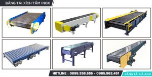 Băng tải xích inox là hệ thống vận chuyển sử dụng nhiều sợi xích song song liên kết với nhau