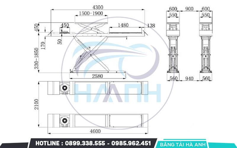 Cấu tạo bàn nâng chữ X