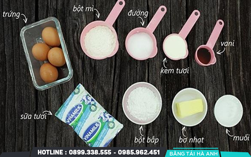Nguyên liệu chính cho bánh bông lan