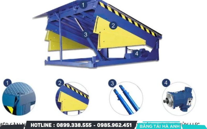 Cấu tạo của sàn nâng thủy lực chuyên dùng cho xe nâng