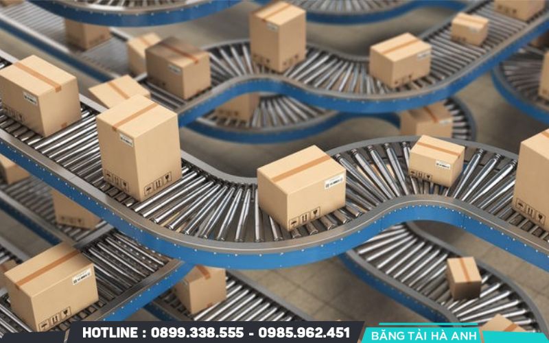 Băng tải đóng vai trò quan trọng trong việc phân loại, đóng gói và vận chuyển hàng hóa