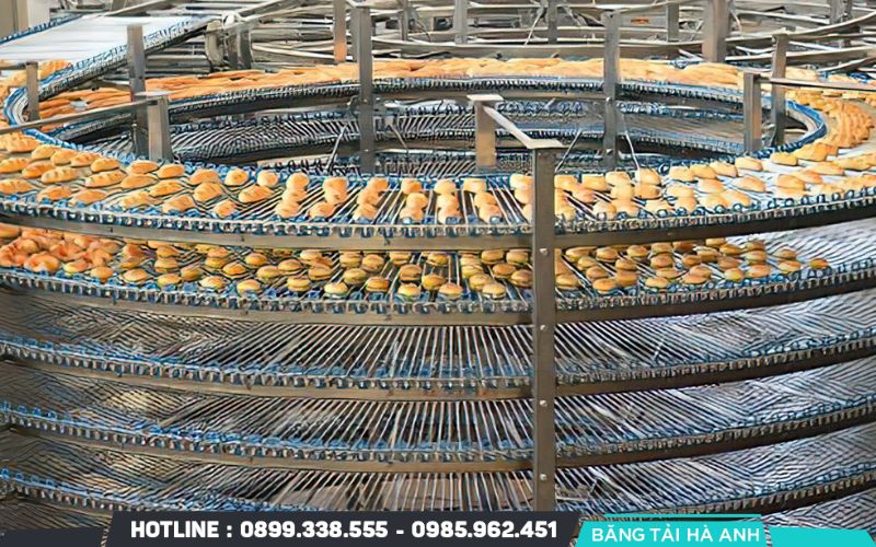 Băng tải xoắn ốc được ứng dụng trong ngành sản xuất thực phẩm