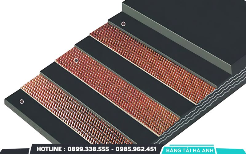 Băng tải cao su bố vải có cấu tạo nhiều lớp