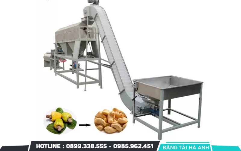 Máy có chức năng sàng tách hạt điều thô theo kích thước lớn, trung bình và nhỏ