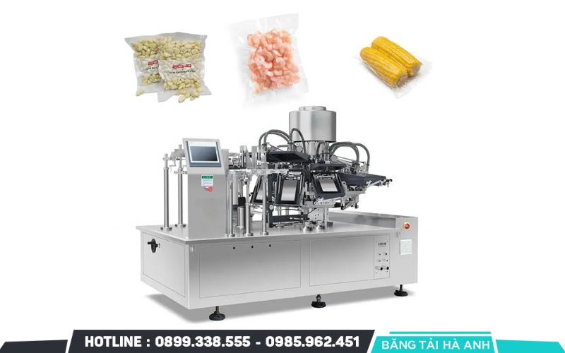 Máy đóng gói hiện đại có khả năng định lượng, hút chân không, hàn miệng bao và in date tự động