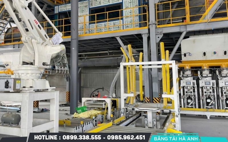 Dây chuyền sản xuất vữa khô gồm máy sấy cát, máy trộn đảo hai chiều, hệ thống định lượng và máy đóng