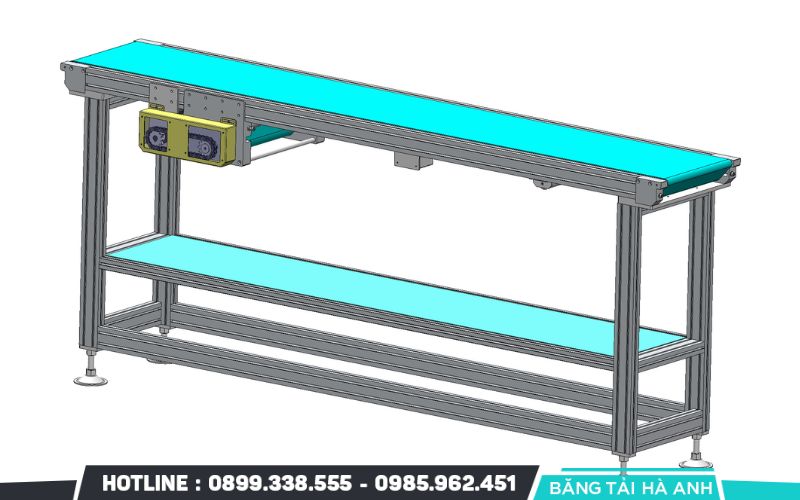 Khung băng tải là bộ phận chịu lực chính, giữ vai trò nâng đỡ toàn bộ kết cấu của băng tải