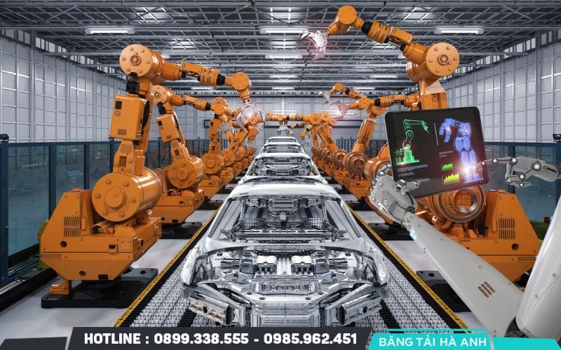 Dây chuyền lắp ráp sử dụng robot công nghiệp