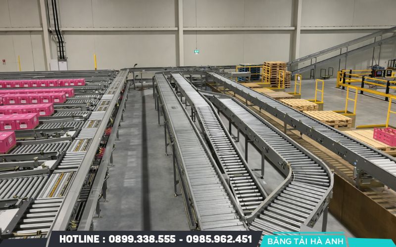 Cơ cấu chuyển hướng băng tải là bộ phận kỹ thuật chuyên dụng nhằm thay đổi lộ trình di chuyển của hàng hóa