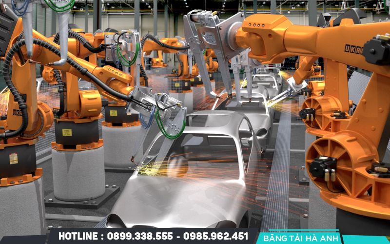 Robot tự động hóa lắp ráp linh kiện là hệ thống cánh tay máy được lập trình để thực hiện các thao tác ghép nối chi tiết