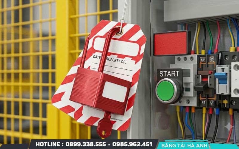 Khóa an toàn khi sửa chữa băng tải ngăn ngừa khởi động ngoài ý muốn