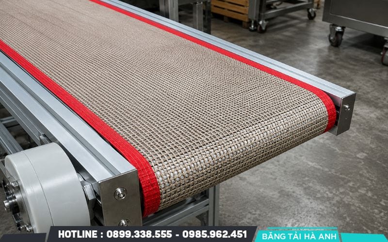 Băng tải chịu nhiệt phù hợp khi yếu tố quyết định là nhiệt độ của vật liệu cần vận chuyển