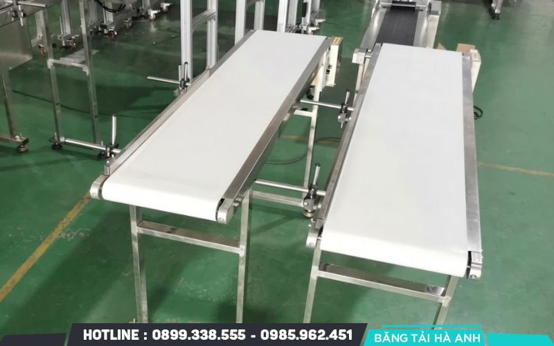 Băng tải PVC và PU thường phù hợp với dây chuyền vận chuyển sản phẩm nhẹ