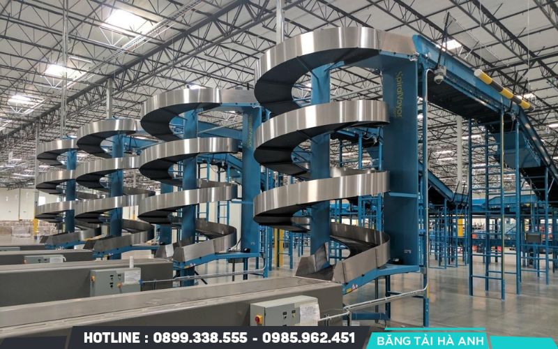Băng tải xoắn ốc phù hợp với nhà xưởng có diện tích hạn chế