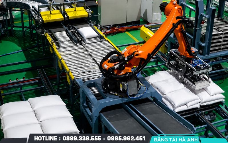 Băng tải tự động duy trì tốc độ vận chuyển phù hợp với nhịp sản xuất
