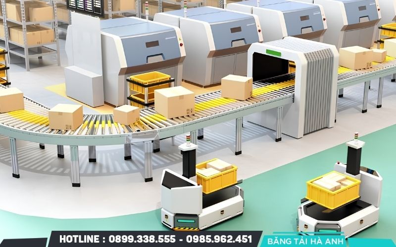 AGV có thể vận chuyển bán thành phẩm giữa các công đoạn sản xuất