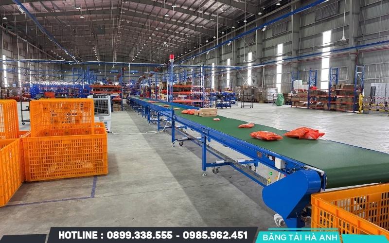 Các trung tâm logistics có thể sử dụng băng tải để vận chuyển, phân loại và tập kết hàng hóa trong kho