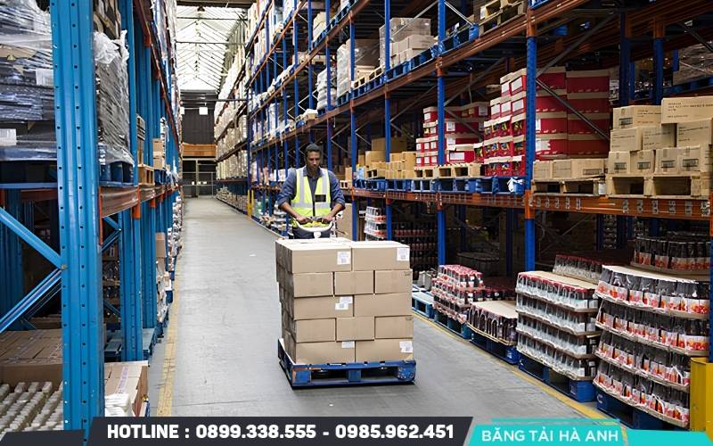 Vận chuyển pallet trong nhà máy là hoạt động di chuyển pallet chứa nguyên vật liệu, bán thành phẩm hoặc thành phẩm giữa các khu vực sản xuất